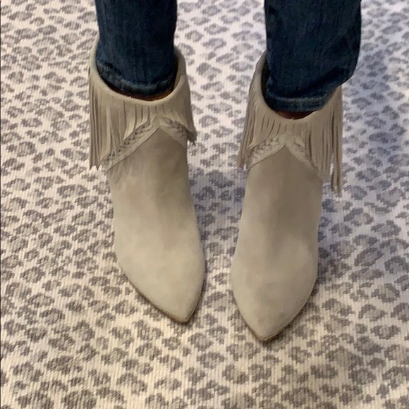 IRO Shoes - Leather and suede fringe booties